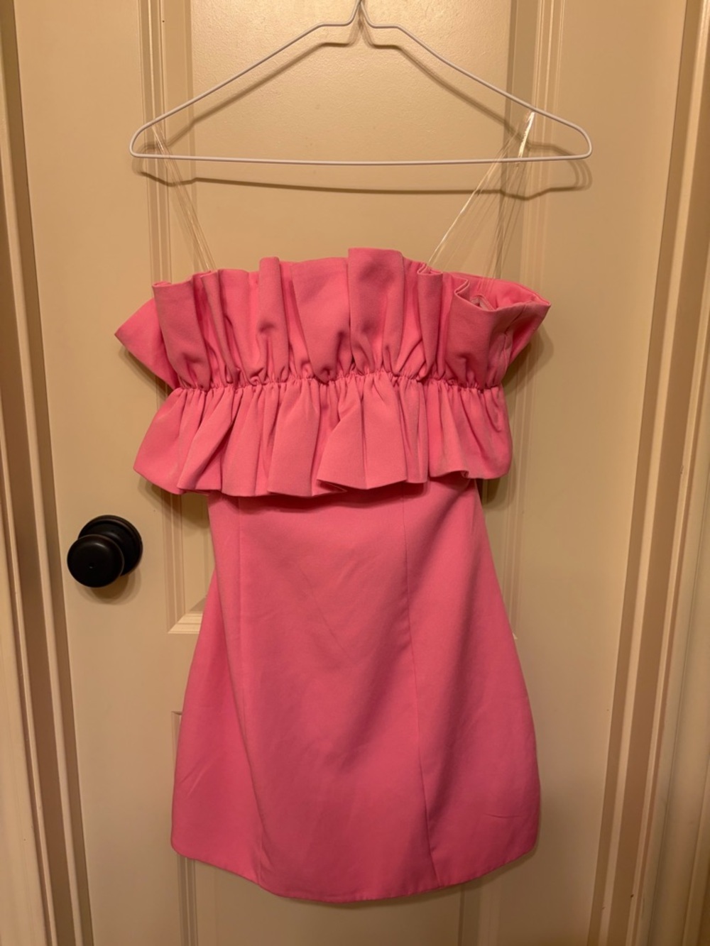 DO+BE Pink Ruffle Strapless Dress